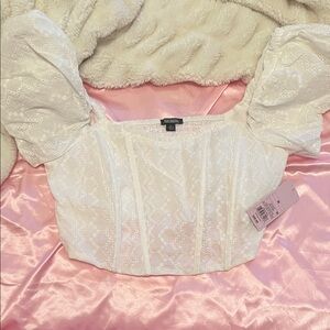 Wild Fable White Puff Sleeve Blouse